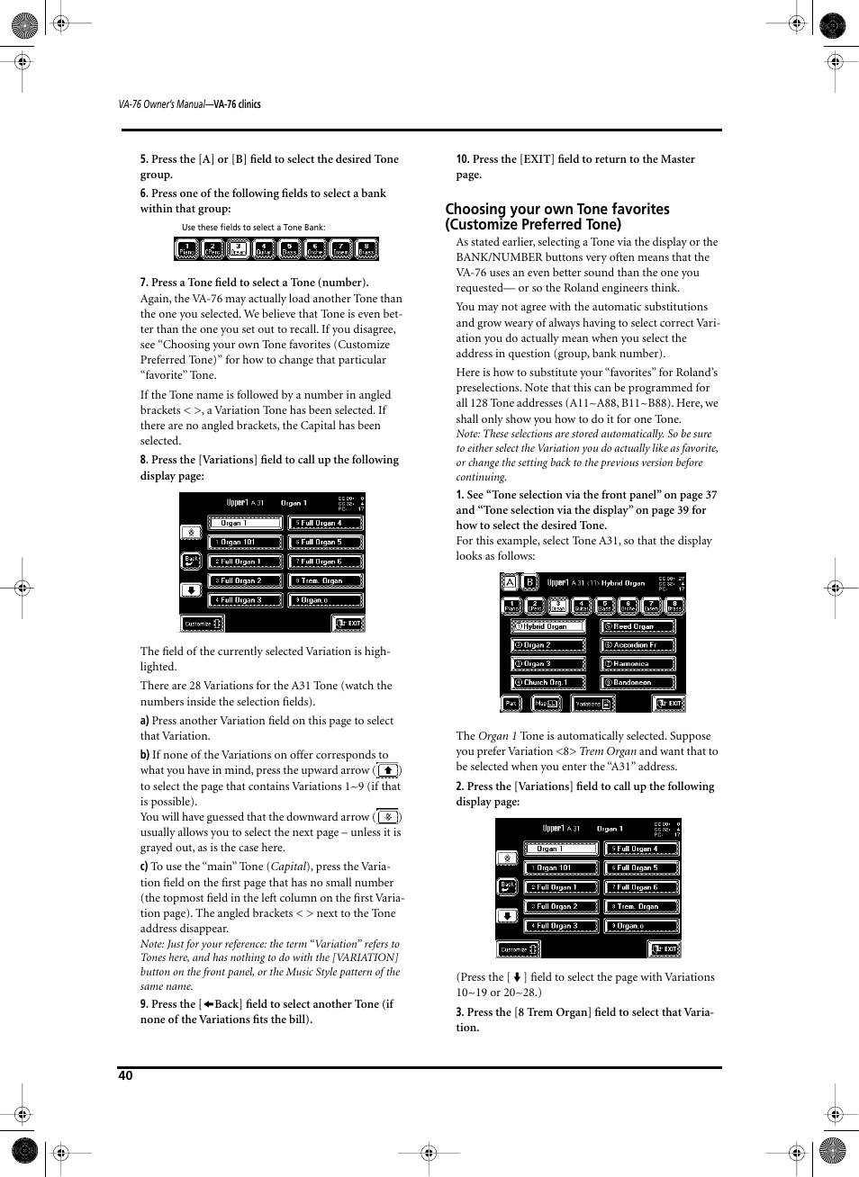 Roland V-Arranger Keyboard VA-76 User Manual | Page 38 / 264