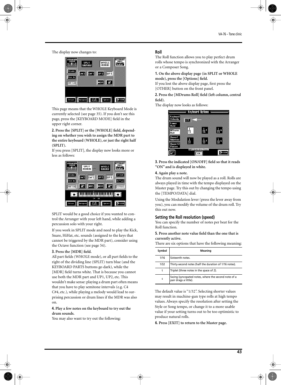 Roland V-Arranger Keyboard VA-76 User Manual | Page 41 / 264