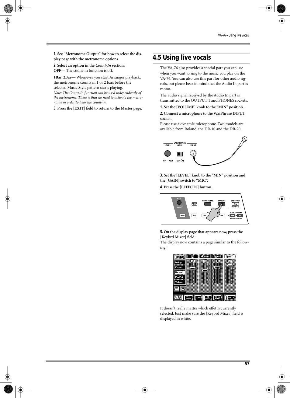 5 using live vocals | Roland V-Arranger Keyboard VA-76 User Manual | Page 55 / 264