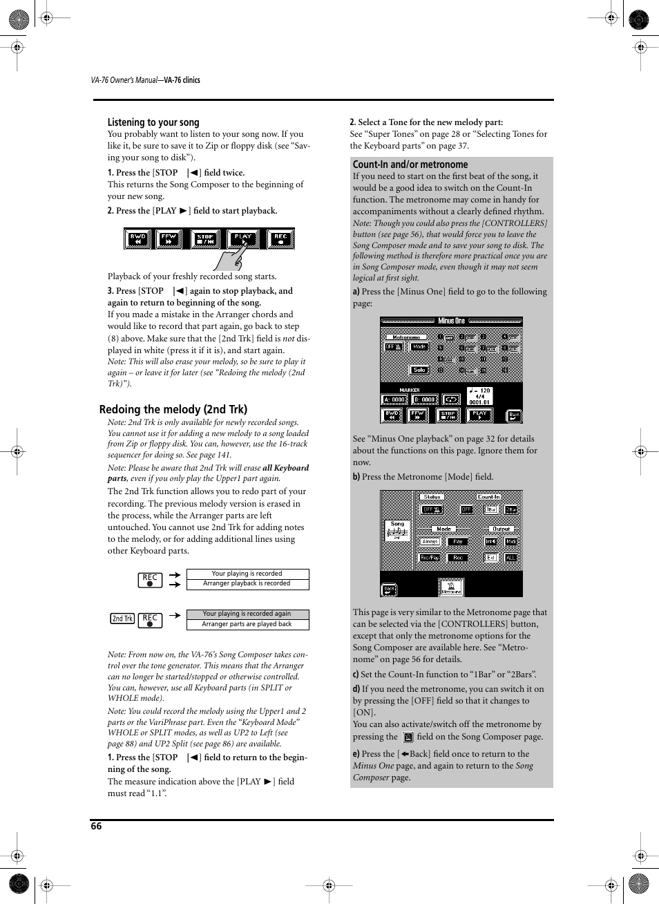 Redoing the melody (2nd trk) | Roland V-Arranger Keyboard VA-76 User Manual | Page 64 / 264