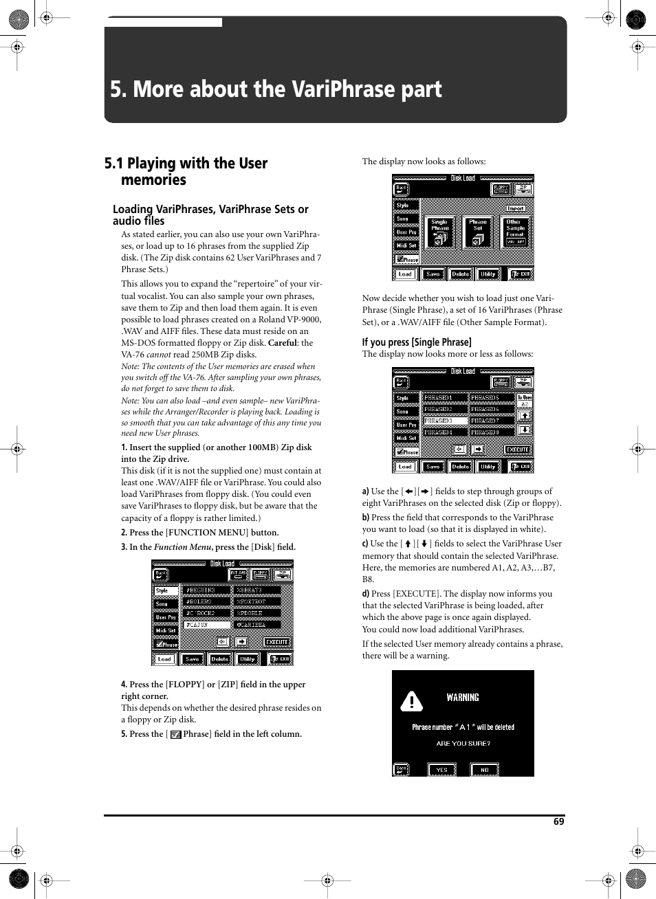 More about the variphrase part | Roland V-Arranger Keyboard VA-76 User Manual | Page 67 / 264