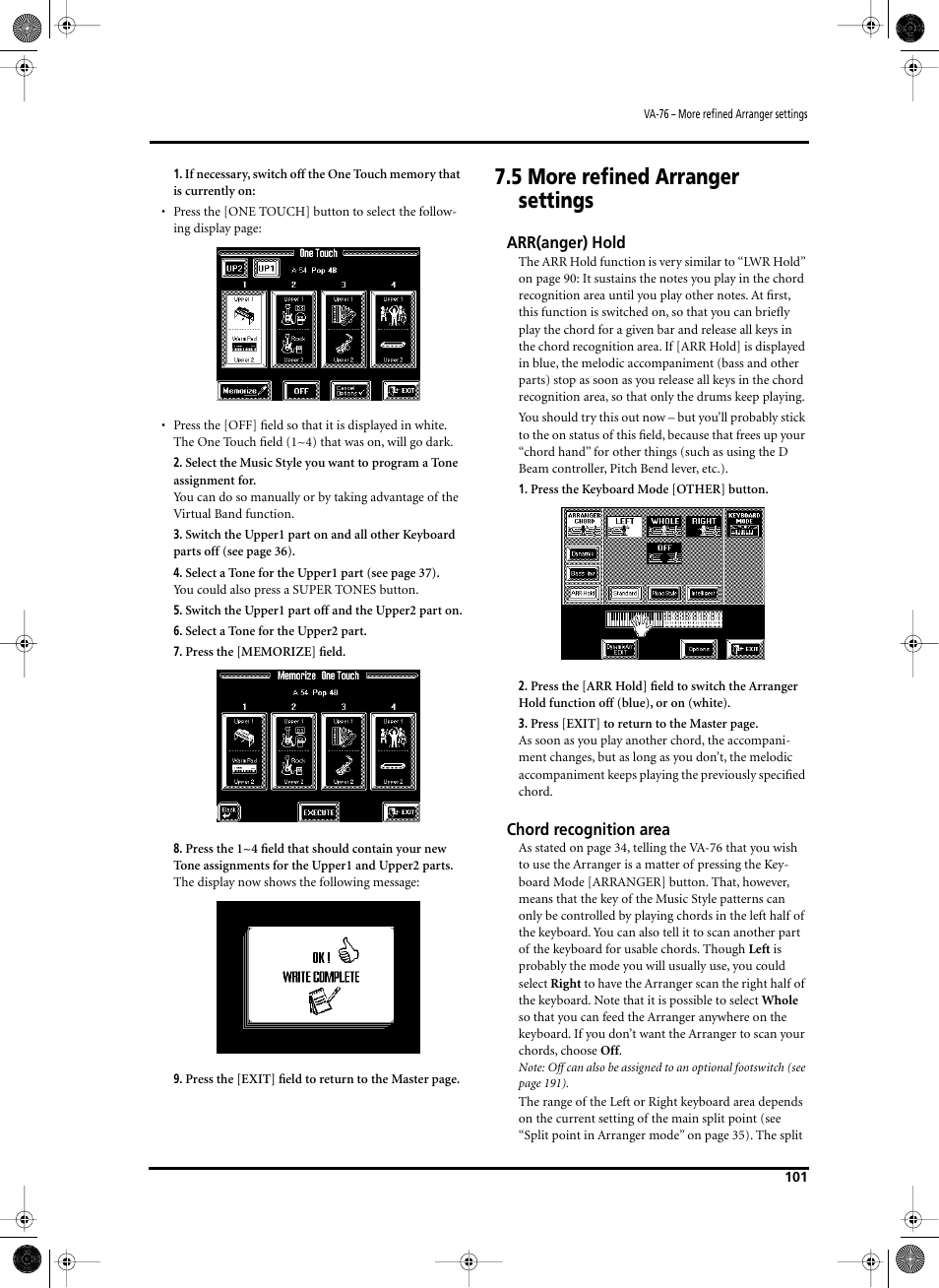 5 more refined arranger settings | Roland V-Arranger Keyboard VA-76 User Manual | Page 99 / 264