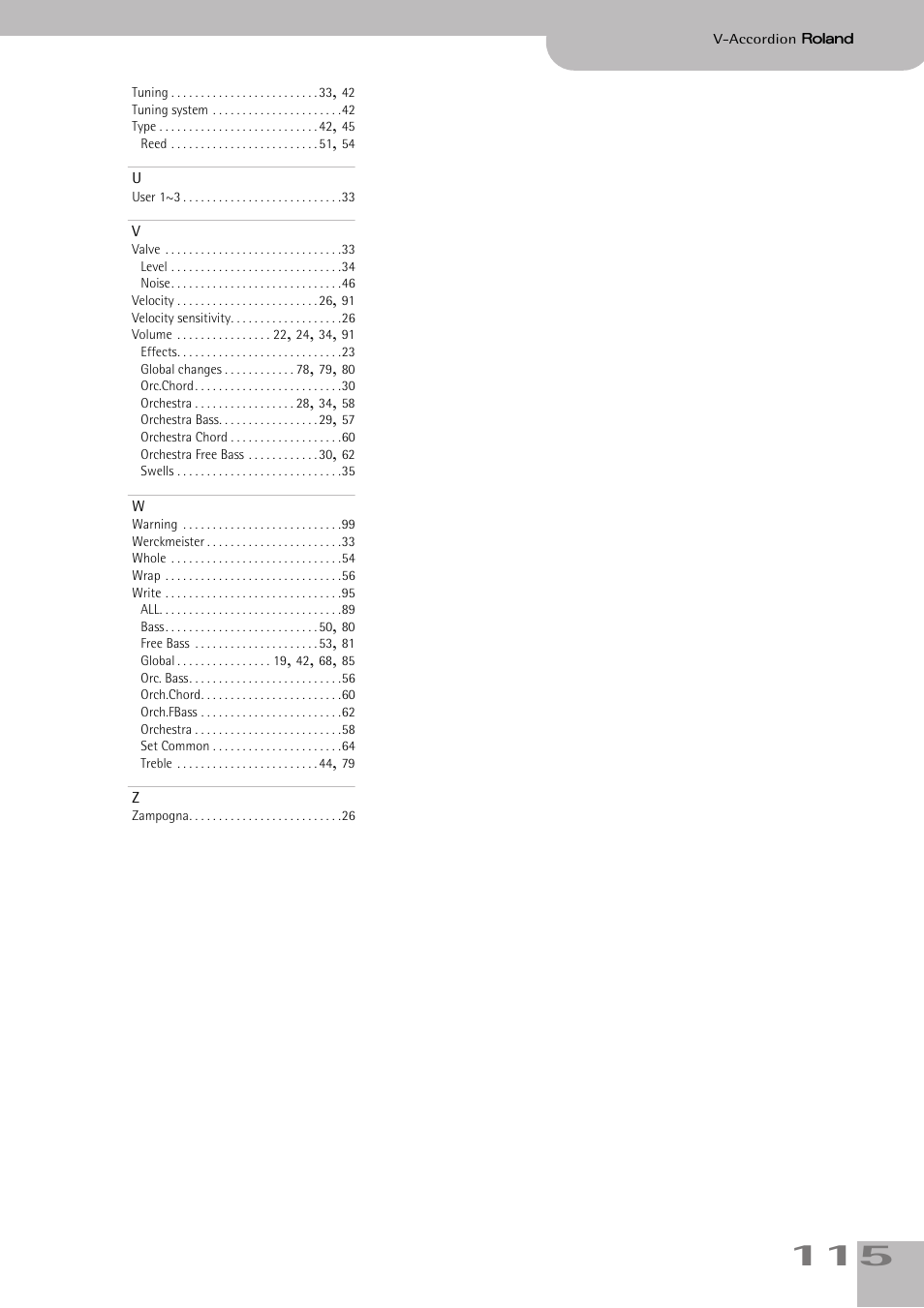 Roland FR-5b User Manual | Page 115 / 118