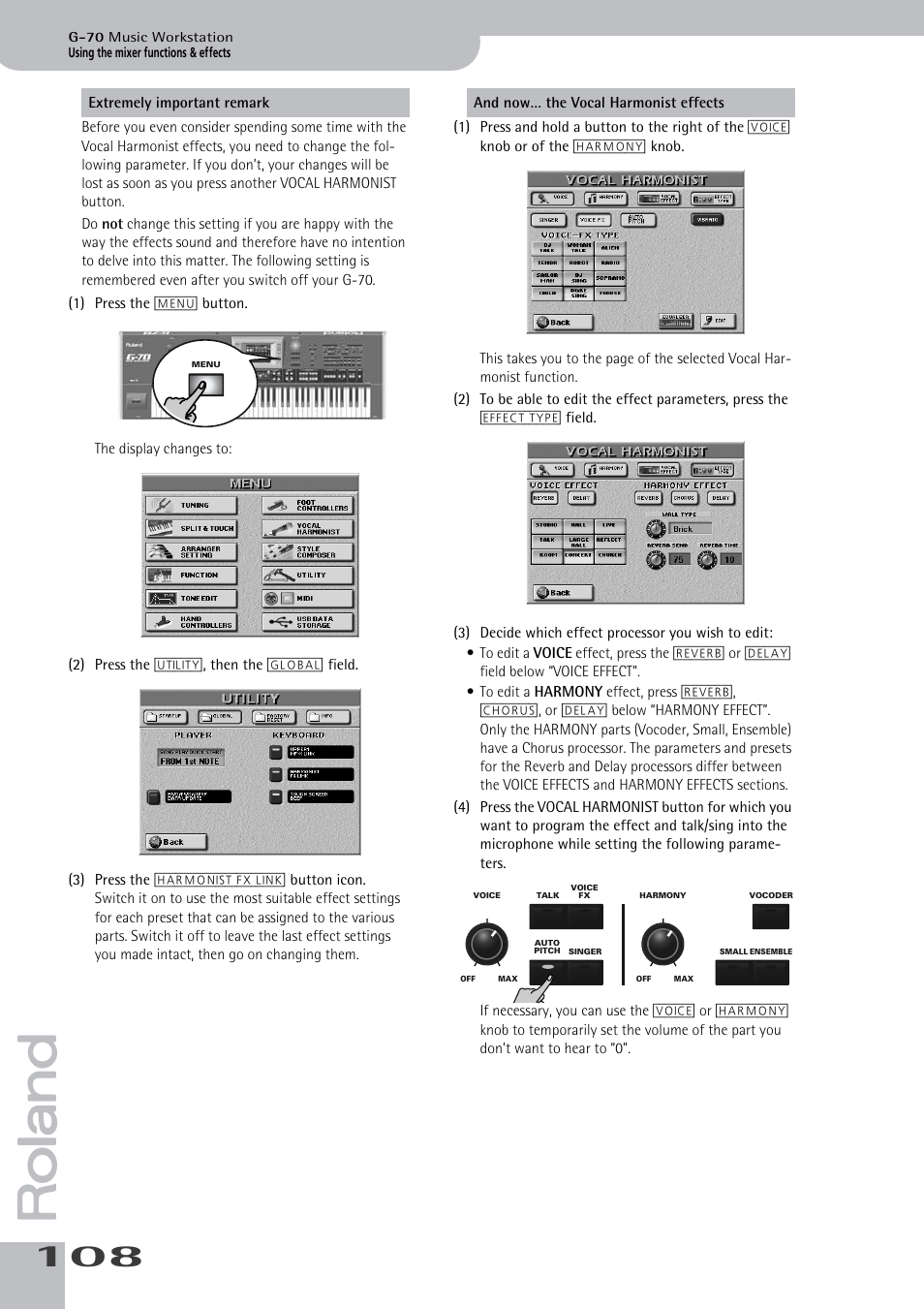 Roland G-70 User Manual | Page 108 / 260