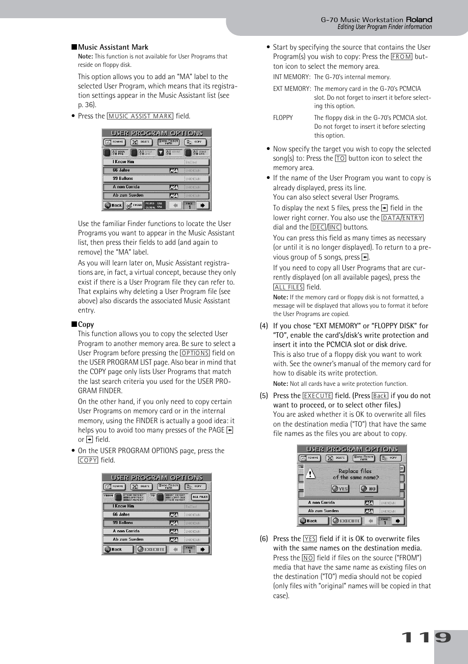 Roland G-70 User Manual | Page 119 / 260