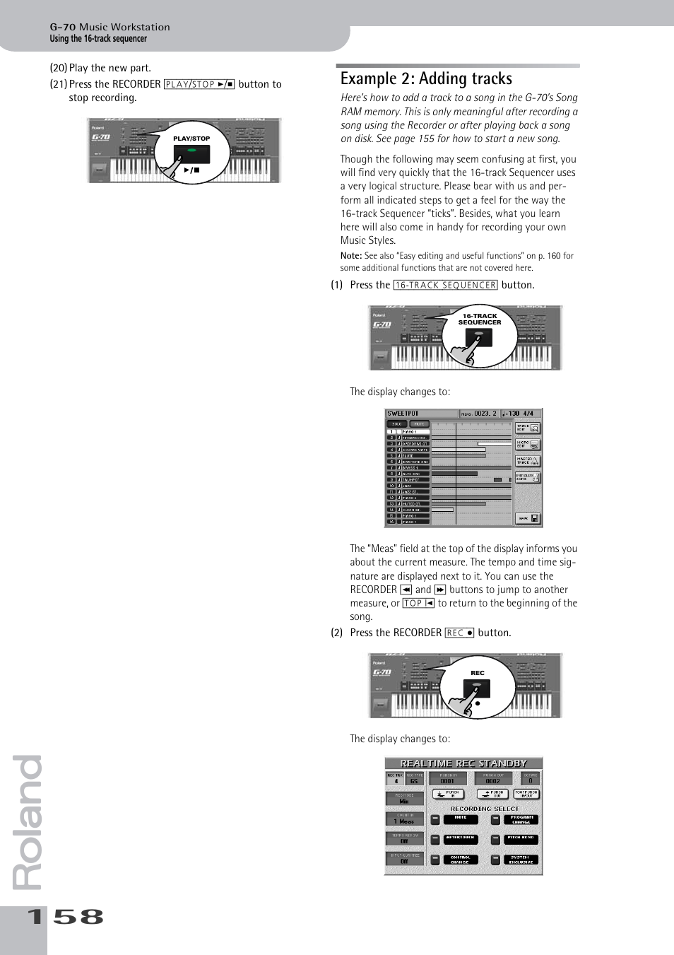 Example 2: adding tracks | Roland G-70 User Manual | Page 158 / 260