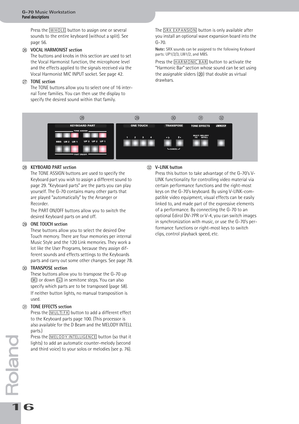 Roland G-70 User Manual | Page 16 / 260