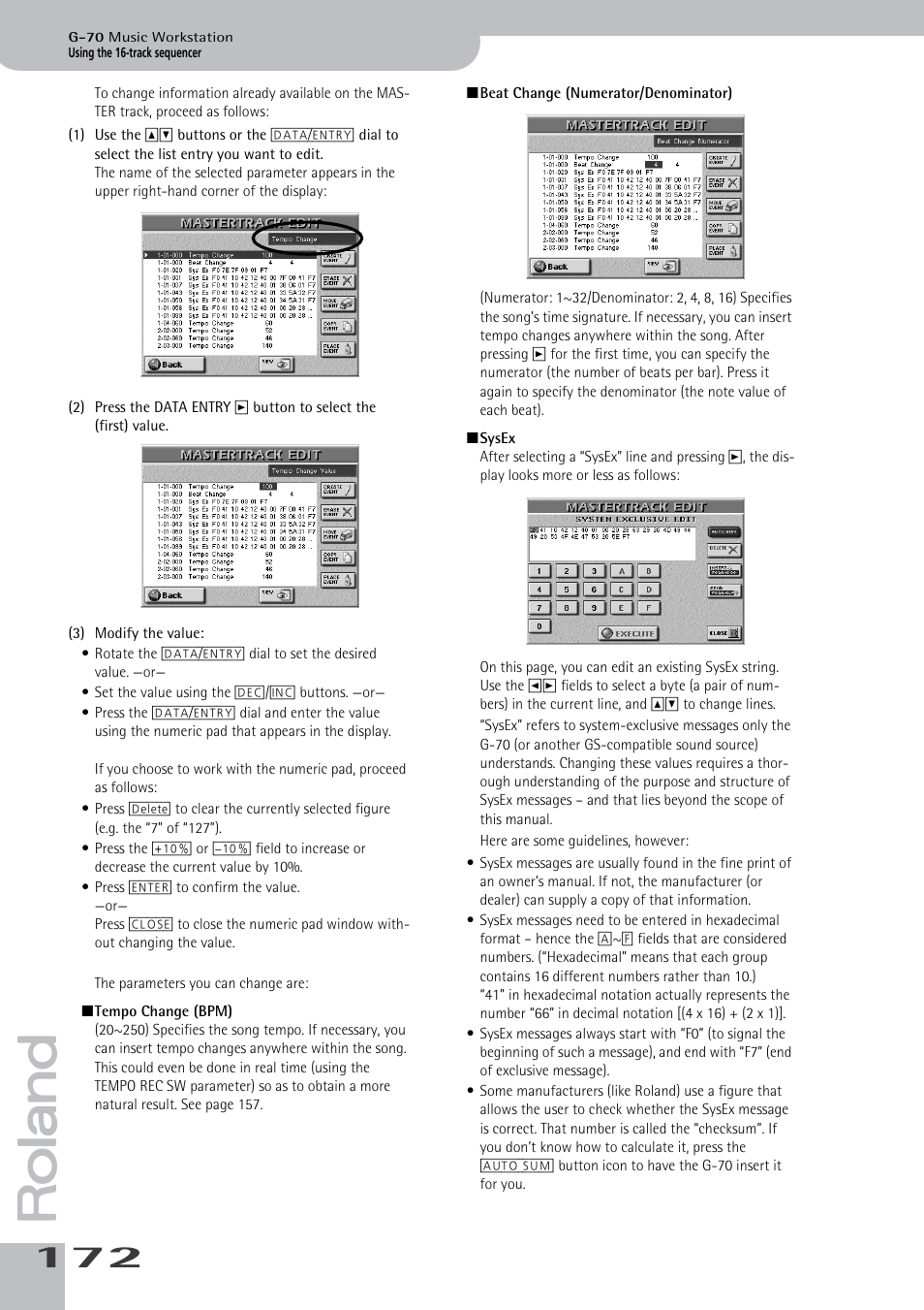 Roland G-70 User Manual | Page 172 / 260