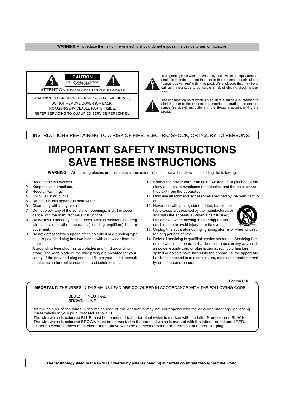 Roland G-70 User Manual | Page 2 / 260
