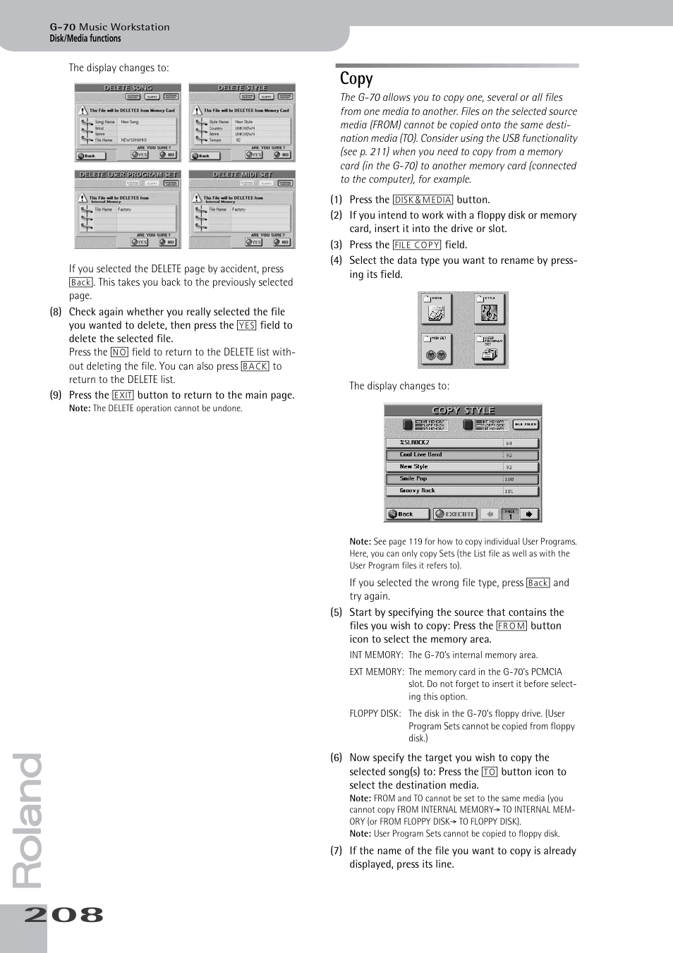 Copy | Roland G-70 User Manual | Page 208 / 260