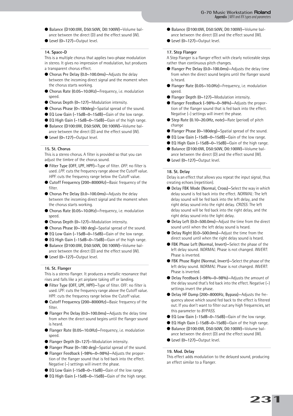 Roland G-70 User Manual | Page 231 / 260