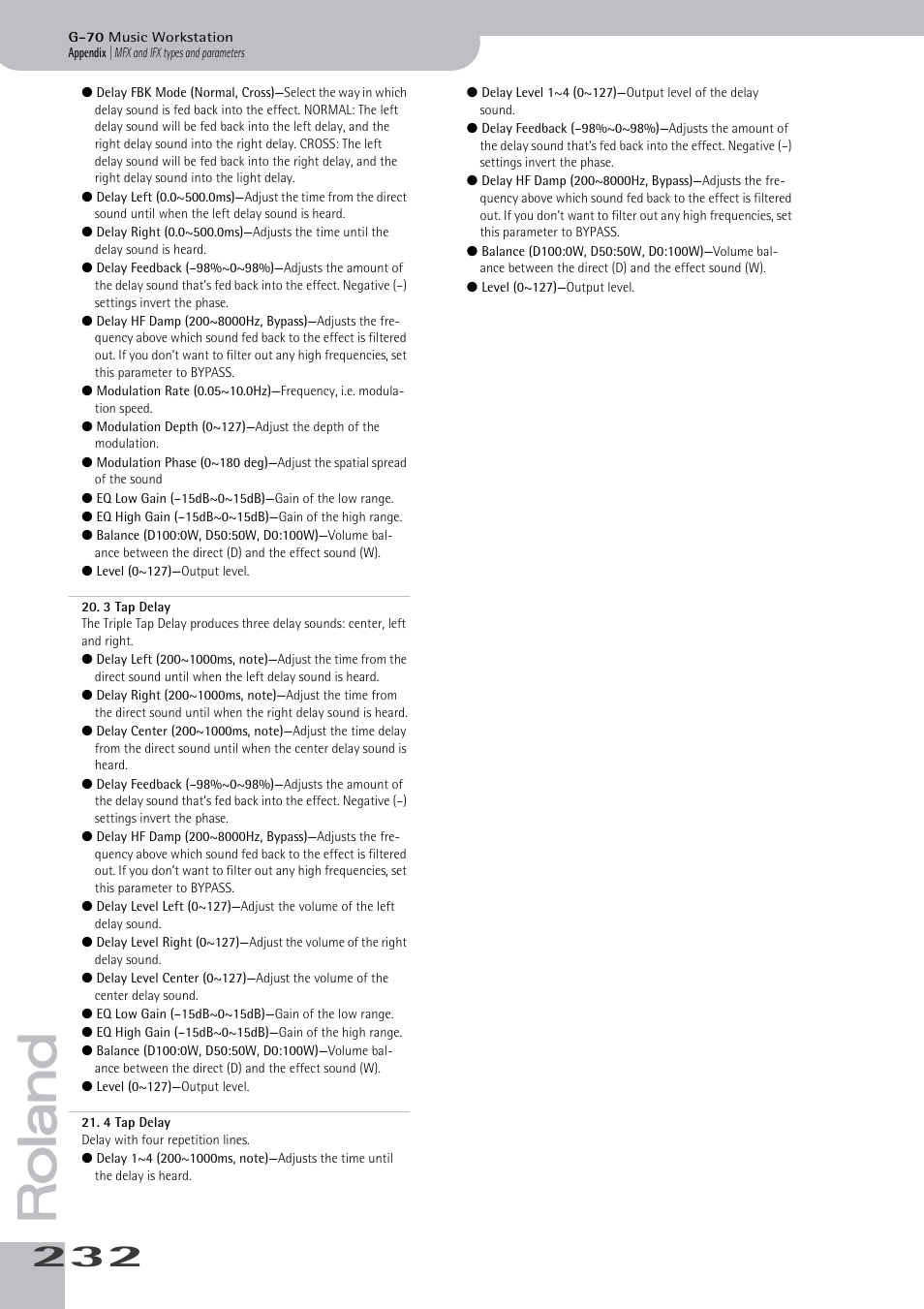 Roland G-70 User Manual | Page 232 / 260