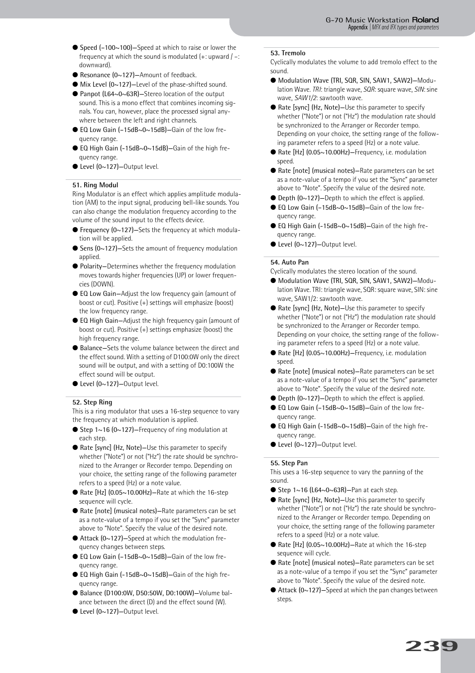 Roland G-70 User Manual | Page 239 / 260