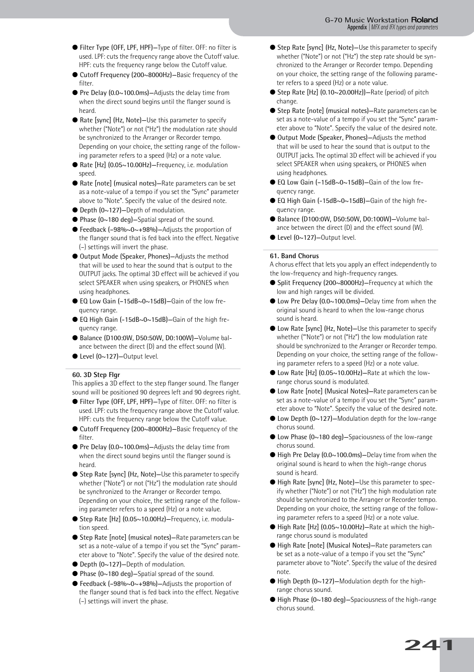 Roland G-70 User Manual | Page 241 / 260