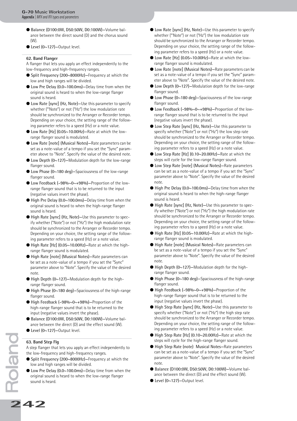 Roland G-70 User Manual | Page 242 / 260