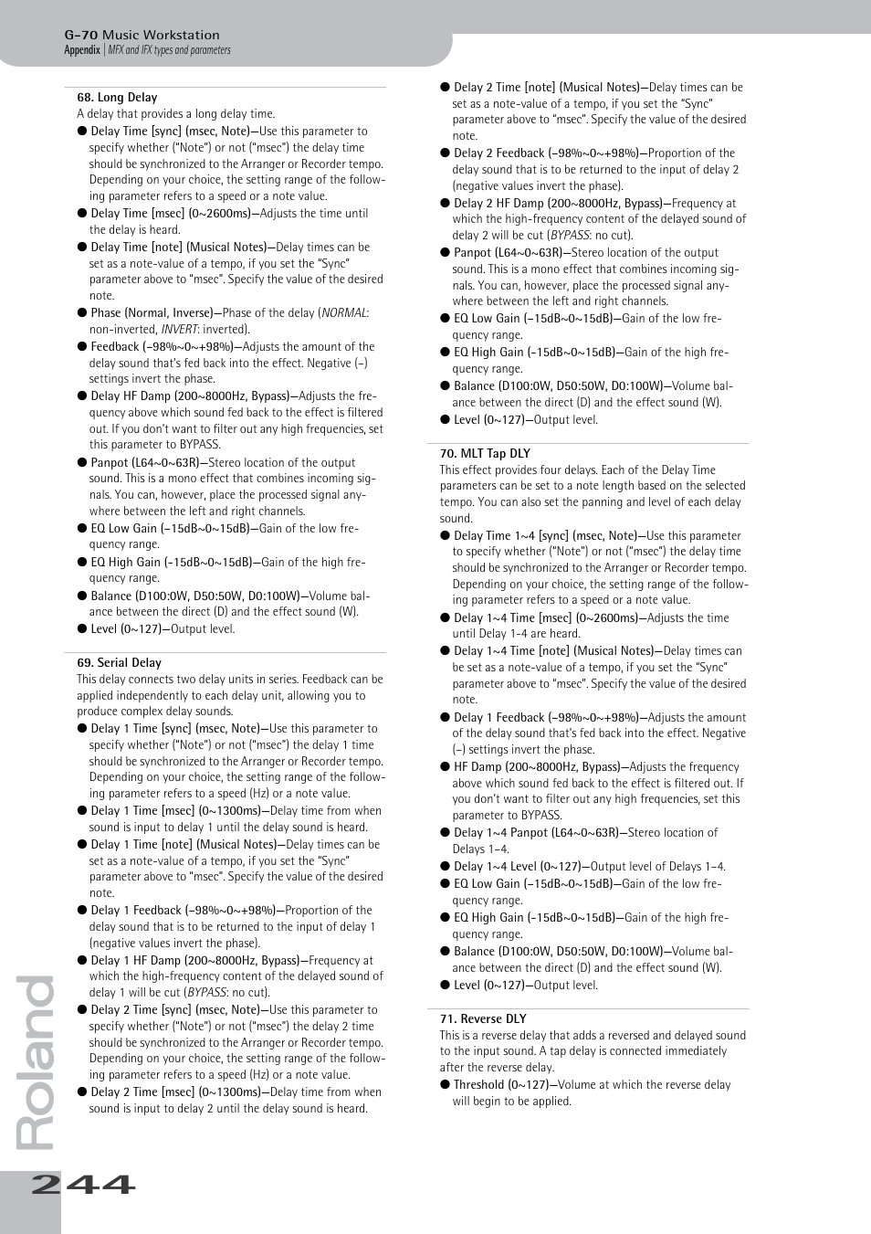 Roland G-70 User Manual | Page 244 / 260