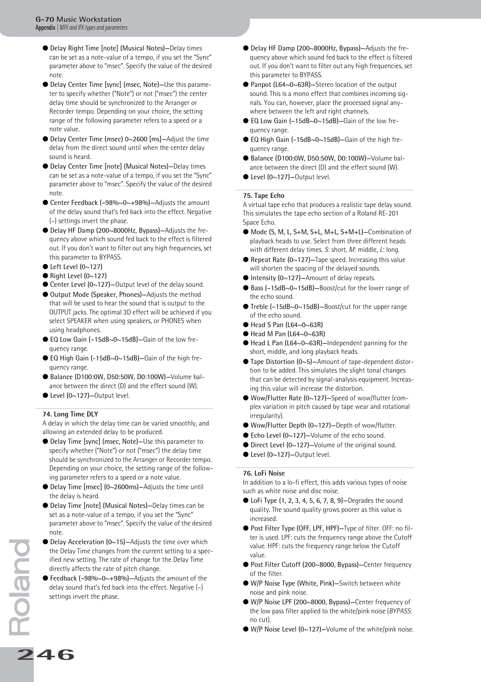 Roland G-70 User Manual | Page 246 / 260