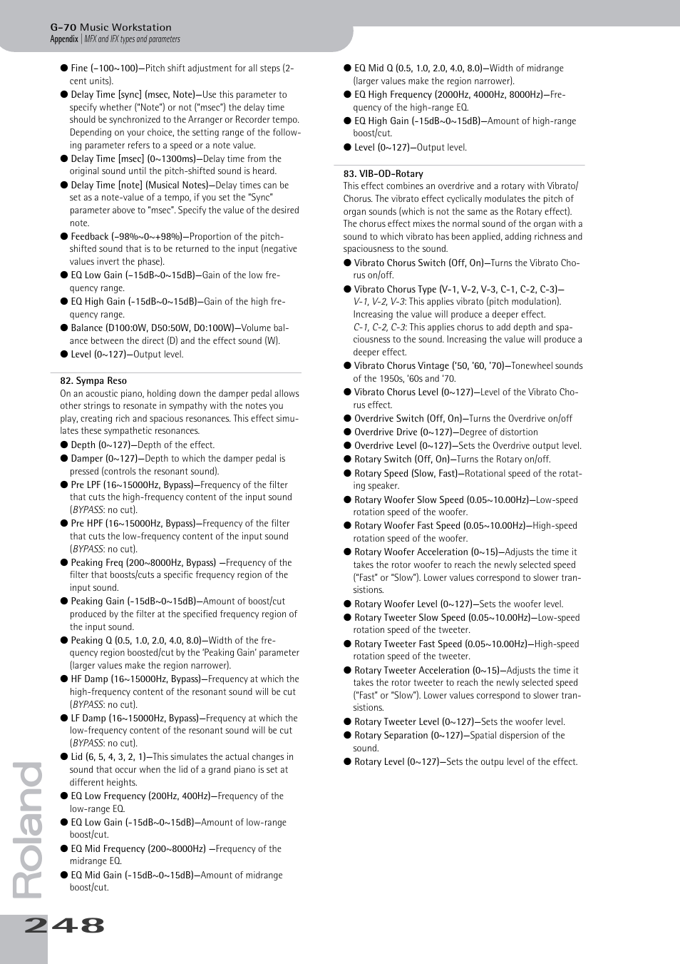 Roland G-70 User Manual | Page 248 / 260
