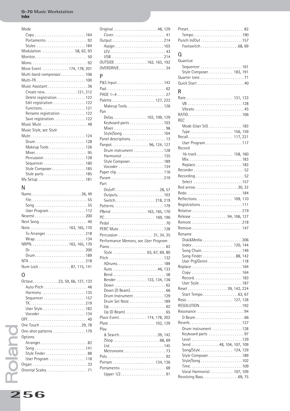 Roland G-70 User Manual | Page 256 / 260