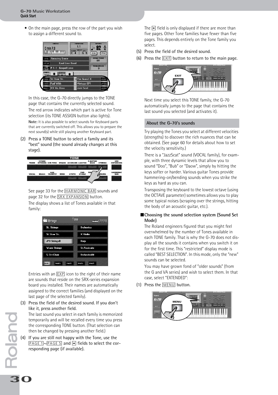 Roland G-70 User Manual | Page 30 / 260