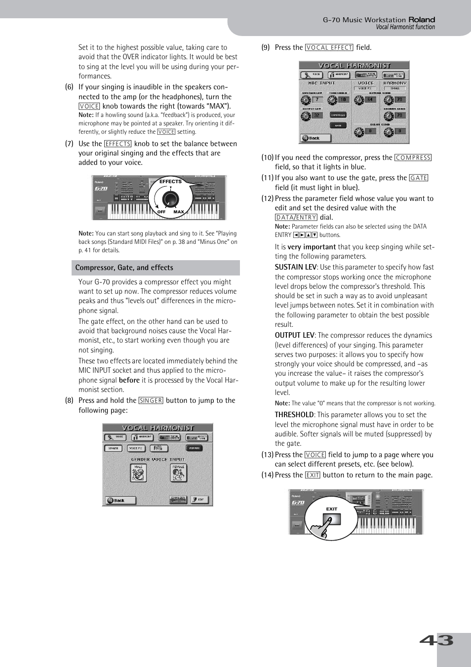 Roland G-70 User Manual | Page 43 / 260