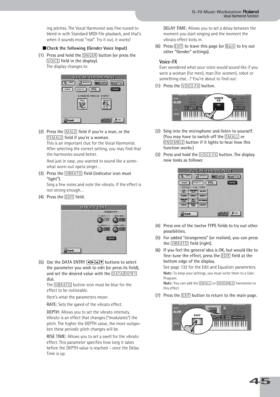 Voice-fx | Roland G-70 User Manual | Page 45 / 260