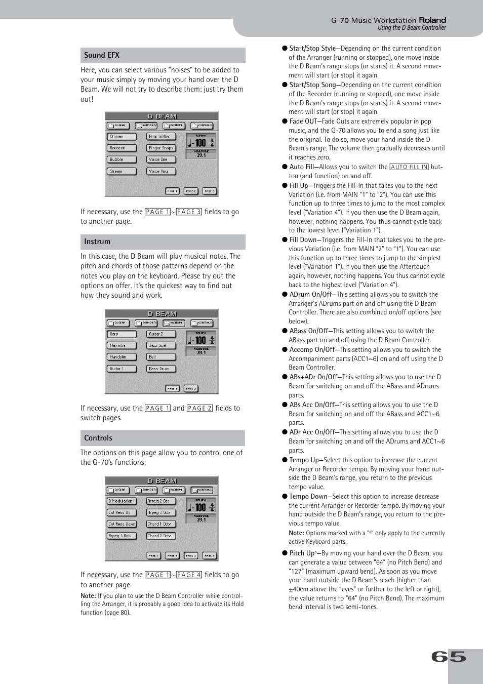 Roland G-70 User Manual | Page 65 / 260