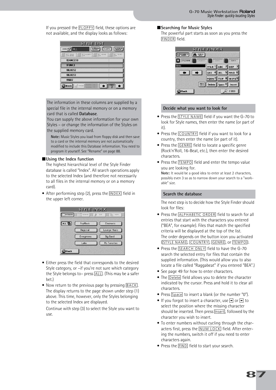 Roland G-70 User Manual | Page 87 / 260