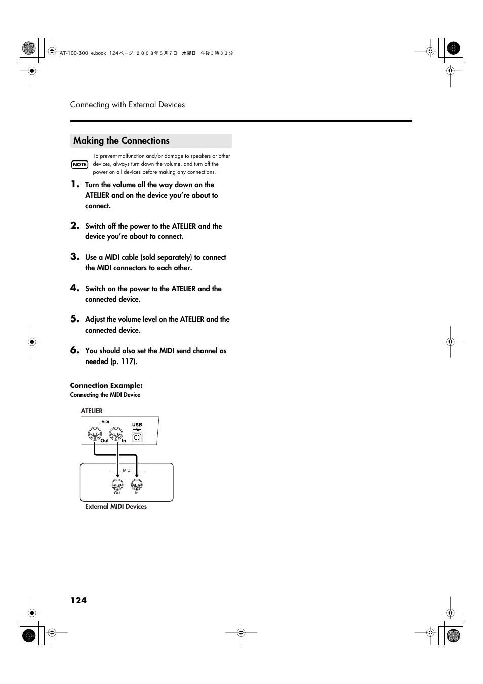 Making the connections | Roland ATELIER AT-300 User Manual | Page 126 / 148