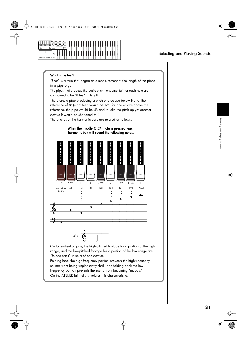 31 selecting and playing sounds | Roland ATELIER AT-300 User Manual | Page 33 / 148