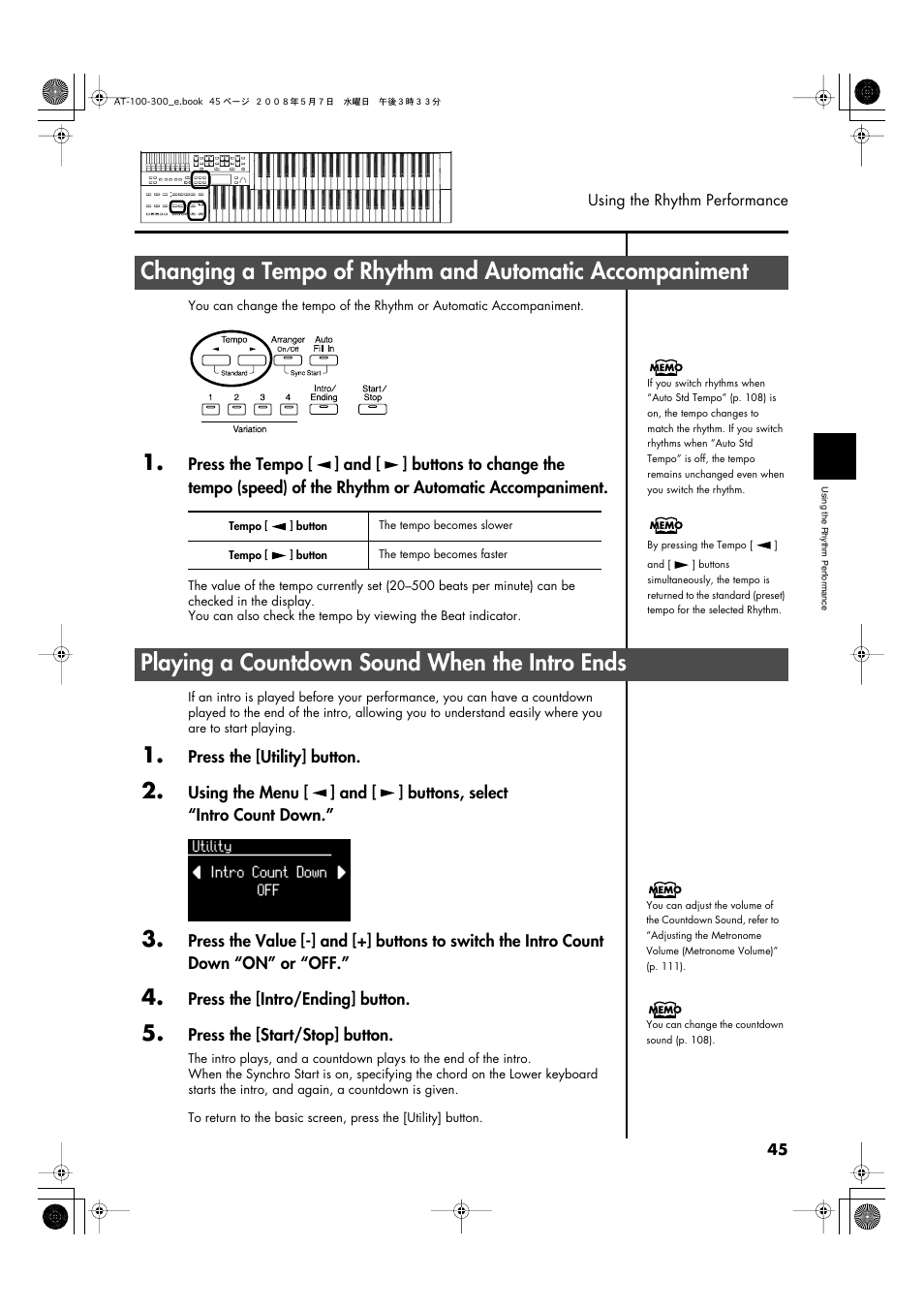 Playing a countdown sound when the intro ends, P. 45) | Roland ATELIER AT-300 User Manual | Page 47 / 148