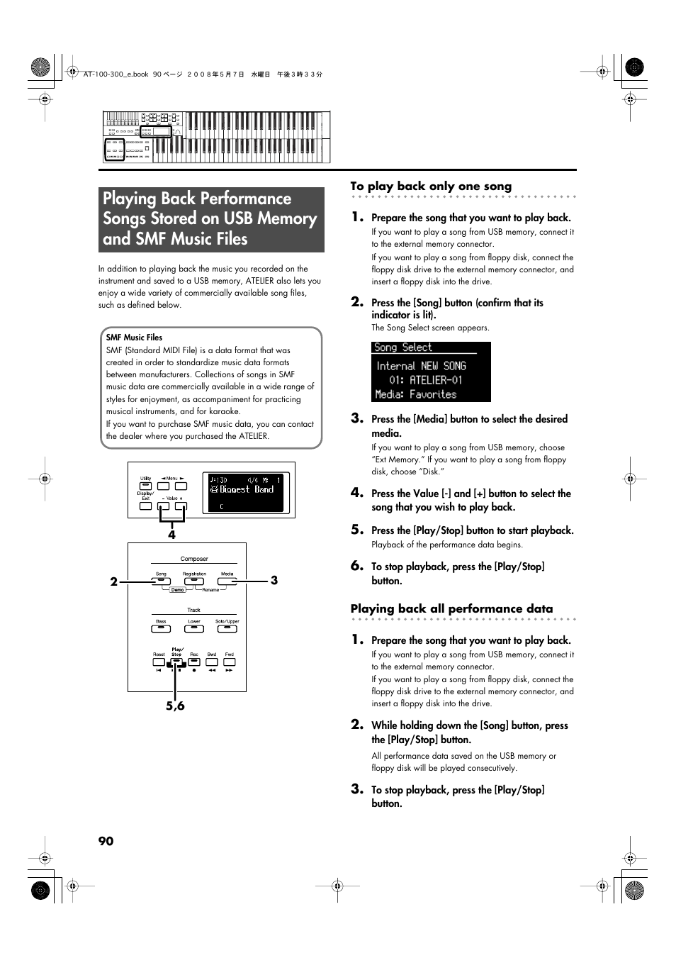 Memory or a floppy disk (p. 90) | Roland ATELIER AT-300 User Manual | Page 92 / 148