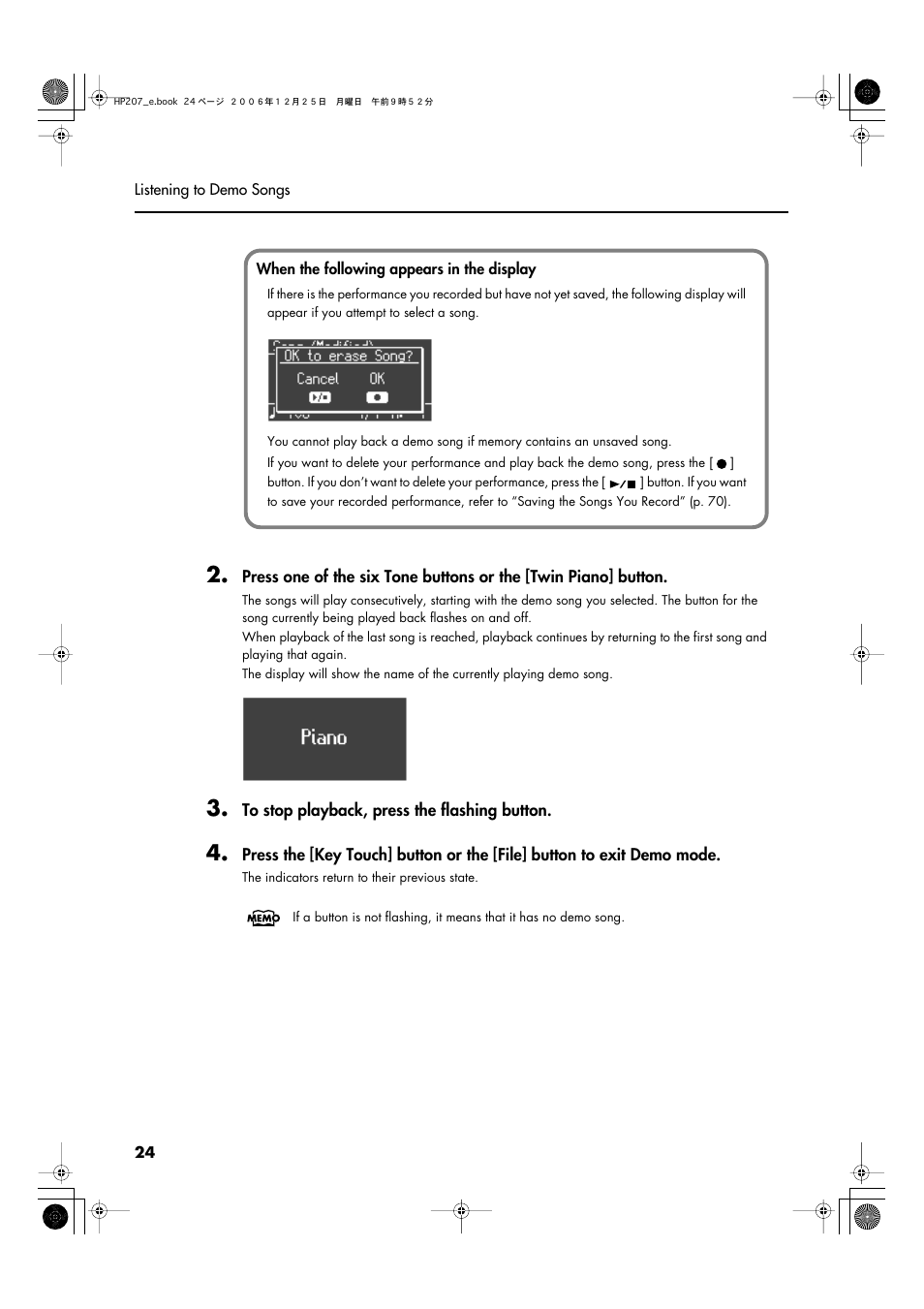 Roland HP-207 User Manual | Page 26 / 120