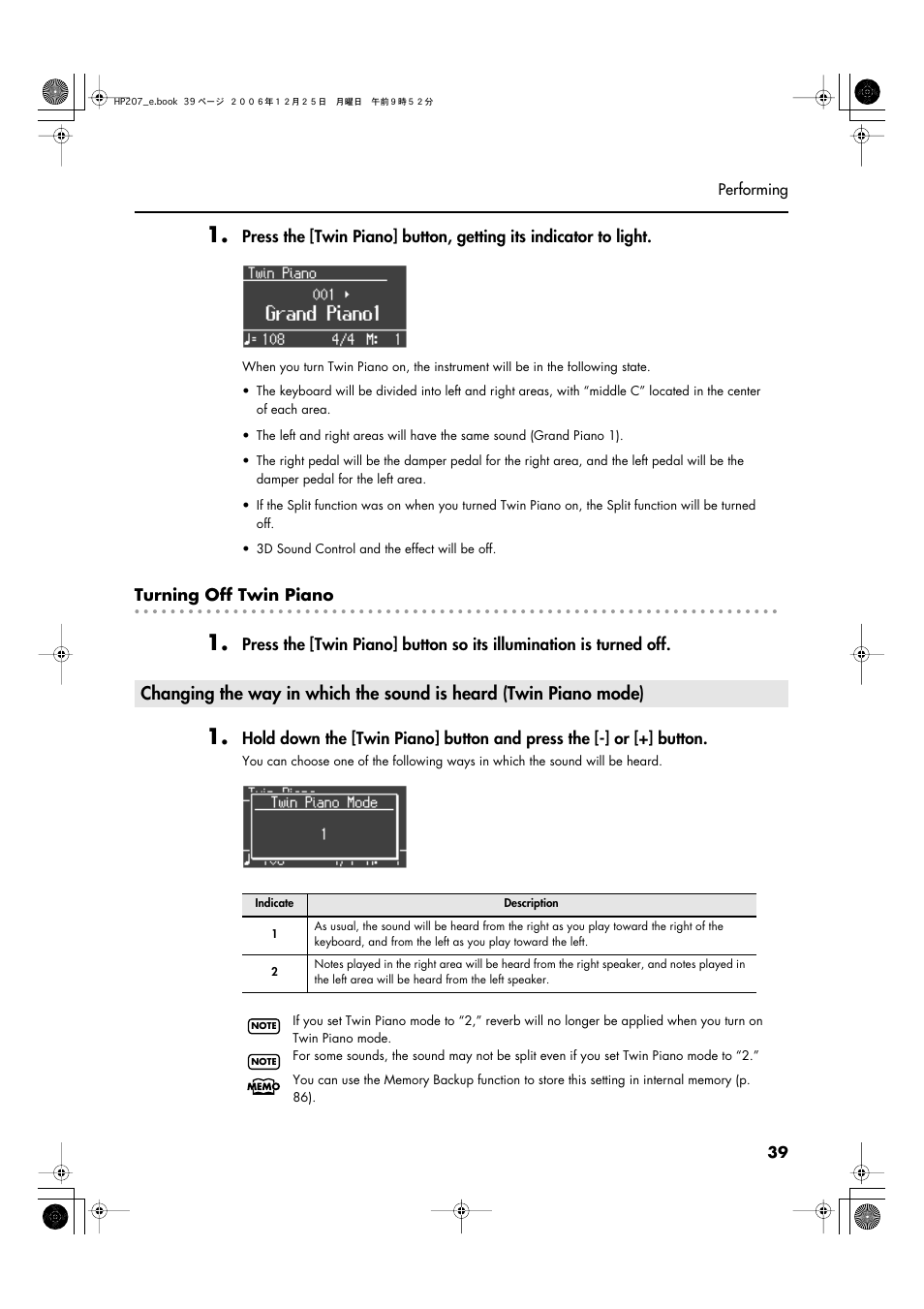 Roland HP-207 User Manual | Page 41 / 120