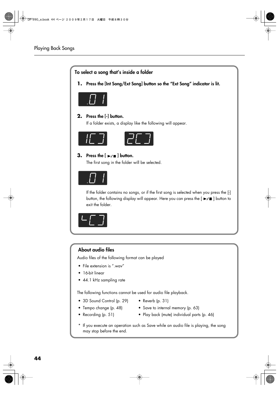 Roland DP-990 User Manual | Page 44 / 108