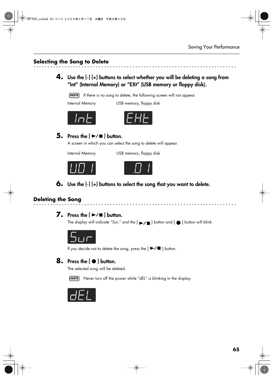 Roland DP-990 User Manual | Page 65 / 108