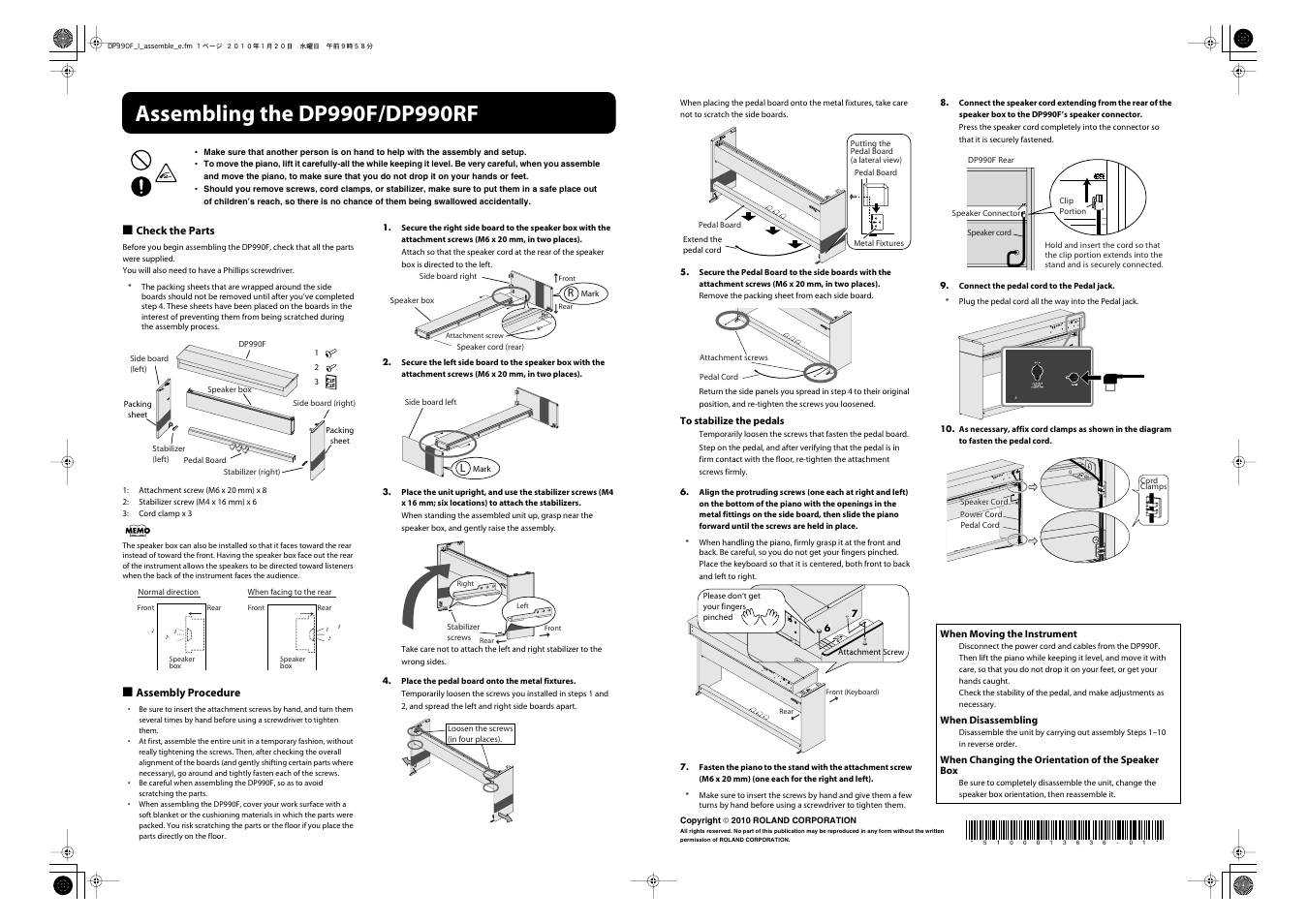 Roland DP990F User Manual | Page 2 / 2