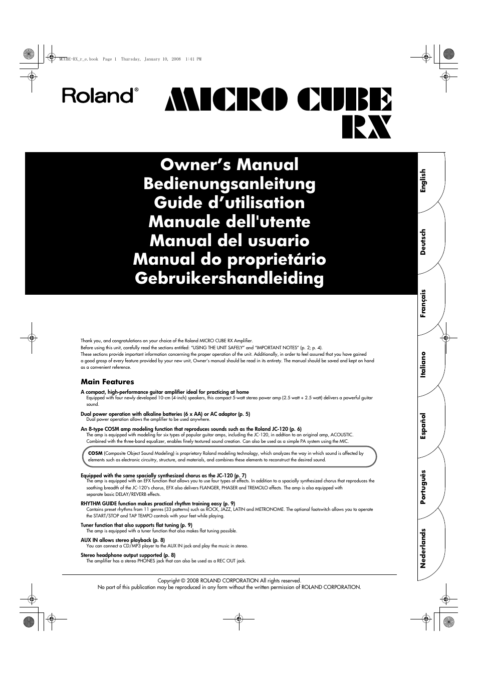 Roland JC-120 User Manual | 52 pages