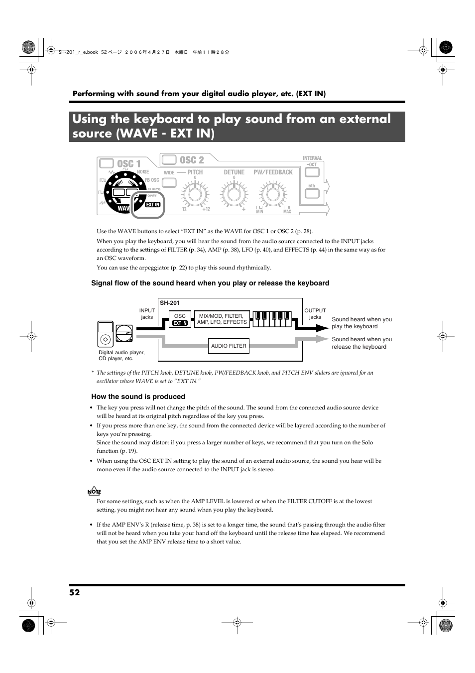 To p. 52 | Roland SH-201 User Manual | Page 52 / 84