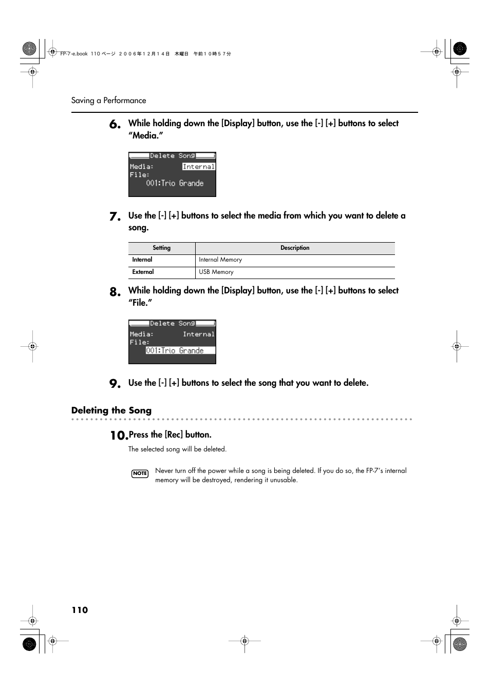 Roland FP-7 User Manual | Page 110 / 188