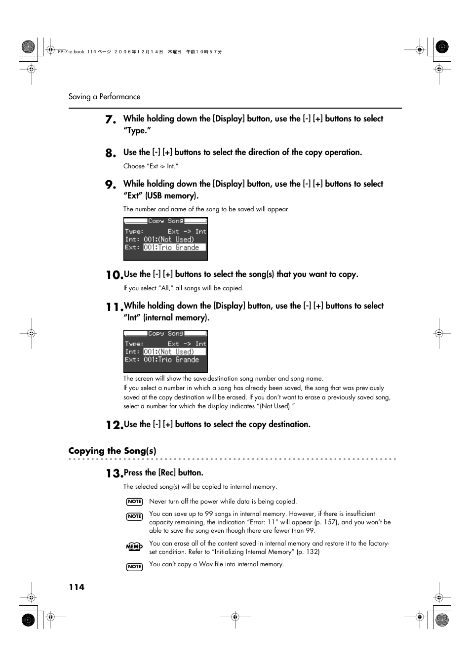 Roland FP-7 User Manual | Page 114 / 188