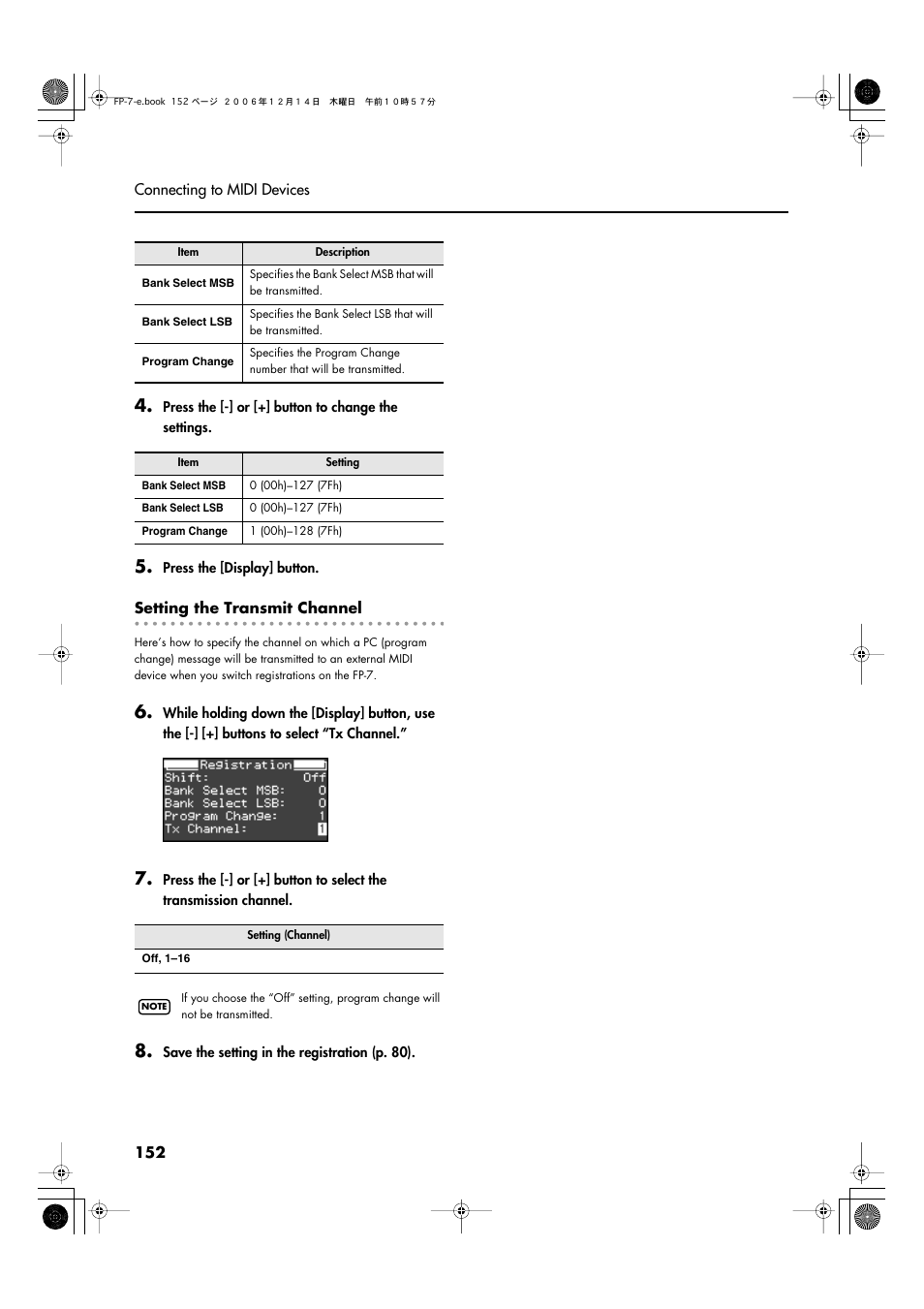 Roland FP-7 User Manual | Page 152 / 188