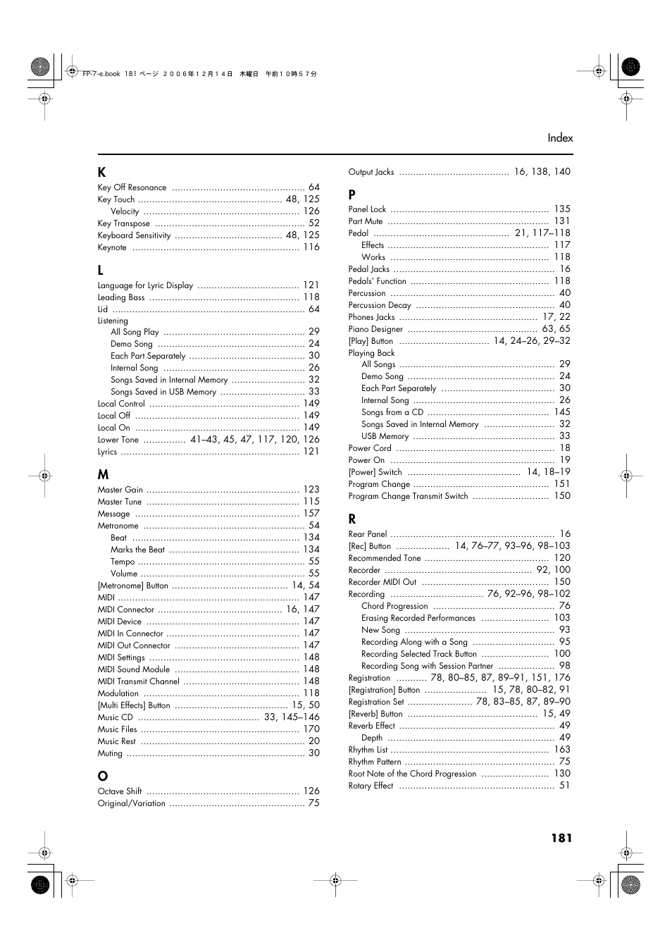 Roland FP-7 User Manual | Page 181 / 188