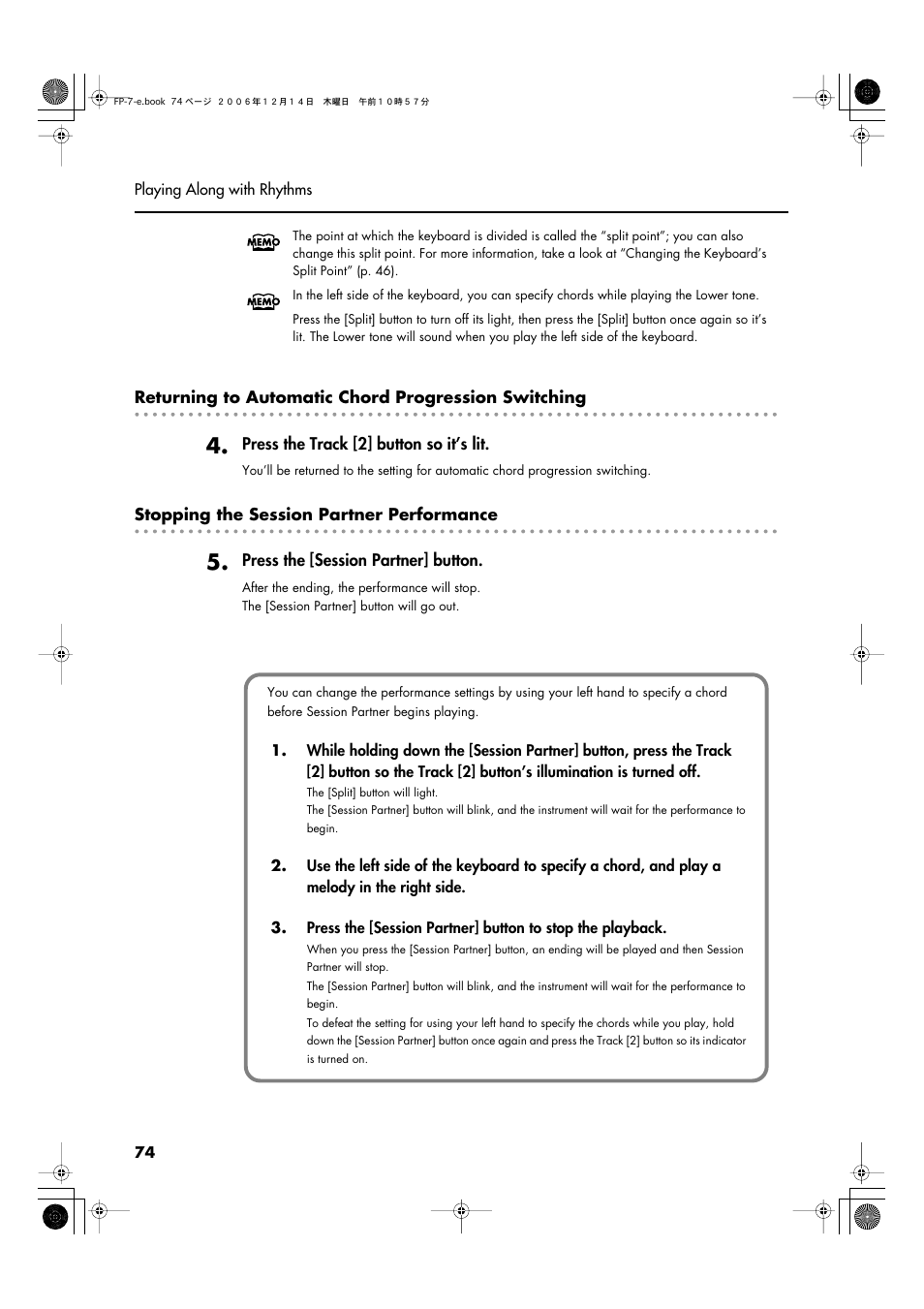 Roland FP-7 User Manual | Page 74 / 188