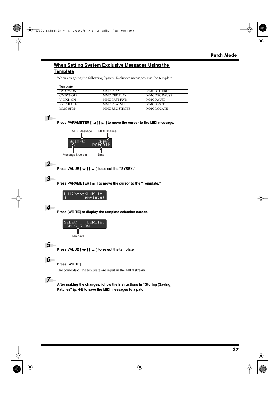 Roland FC-300 User Manual | Page 37 / 72