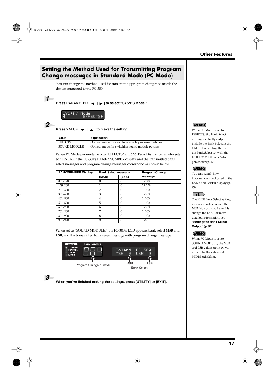 Using (p. 47) | Roland FC-300 User Manual | Page 47 / 72