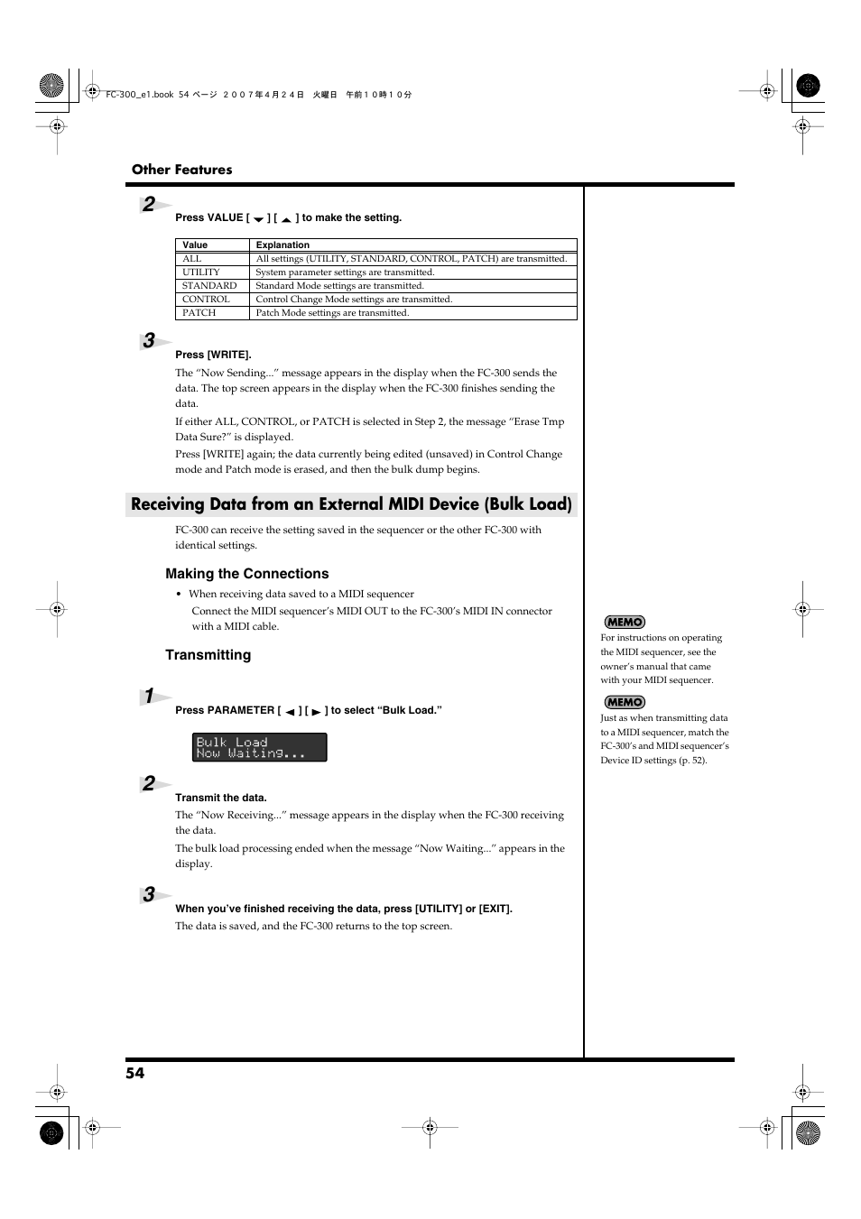 Roland FC-300 User Manual | Page 54 / 72
