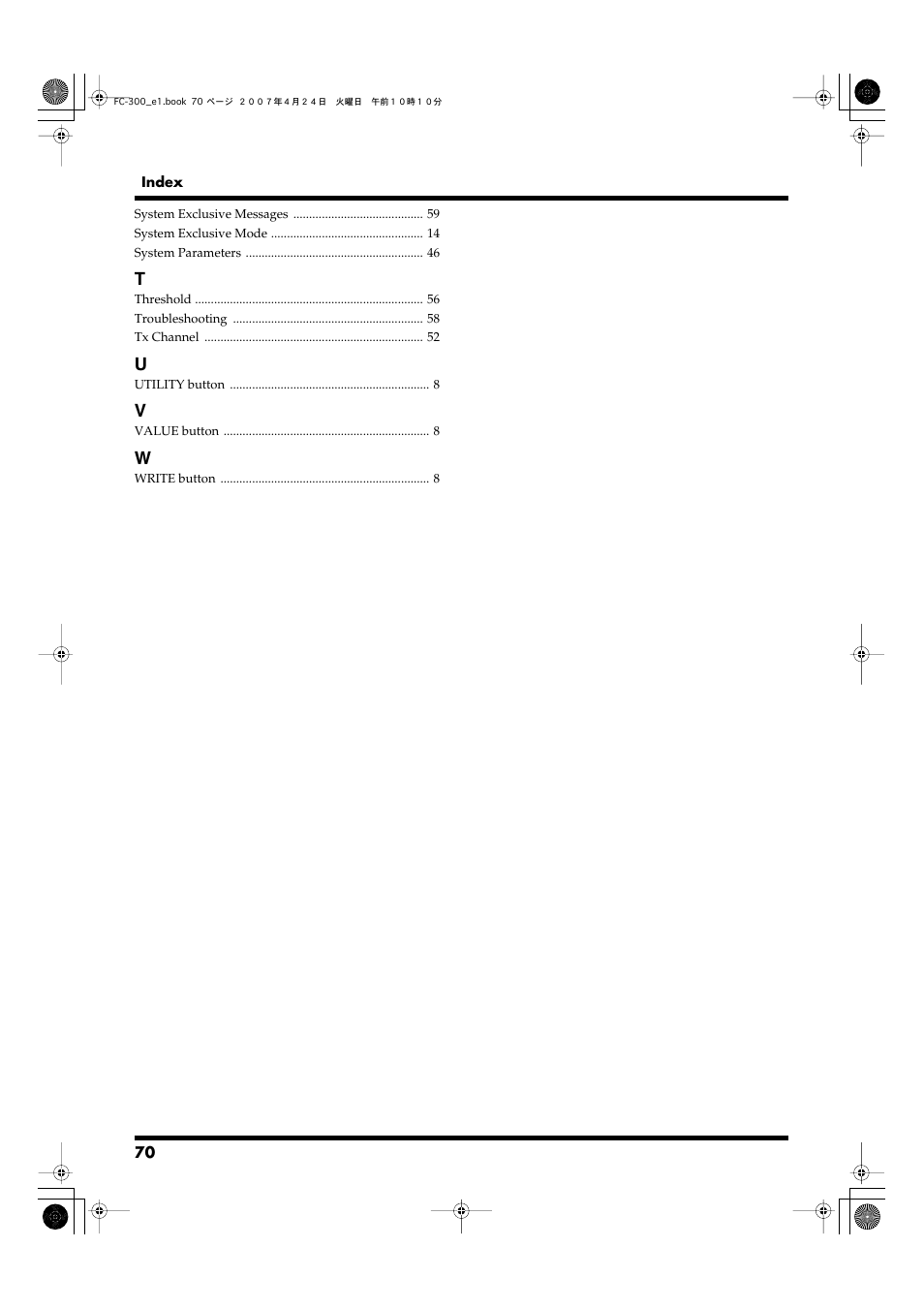 Roland FC-300 User Manual | Page 70 / 72