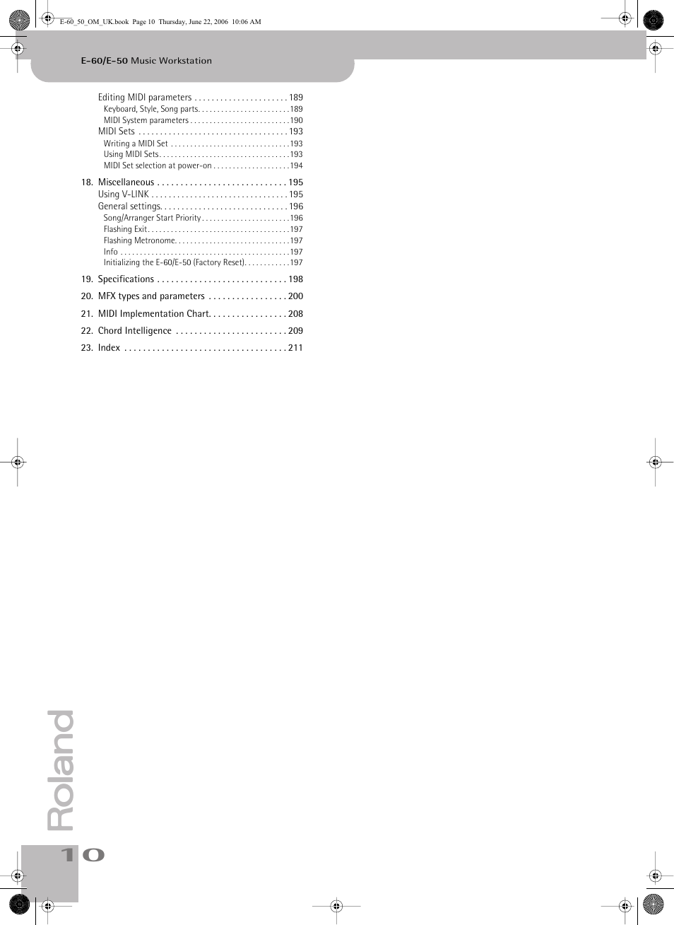 Roland E-60 User Manual | Page 10 / 220