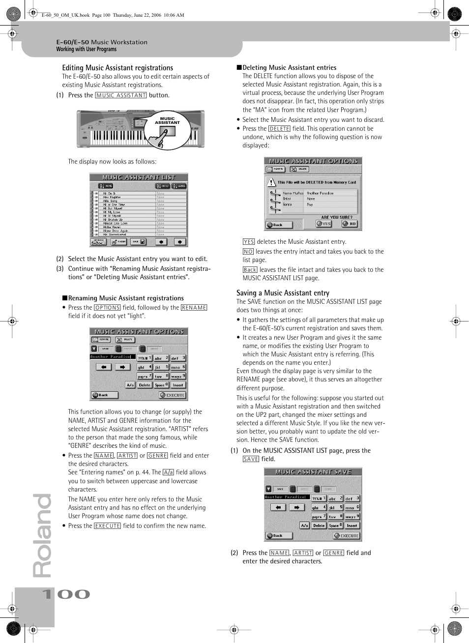 Roland E-60 User Manual | Page 100 / 220